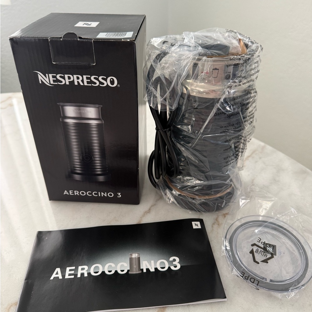 Nespresso Aeroccino 3 in Black and Silver, free 
modern glass  by Nespresso. - Picture 3 of 11